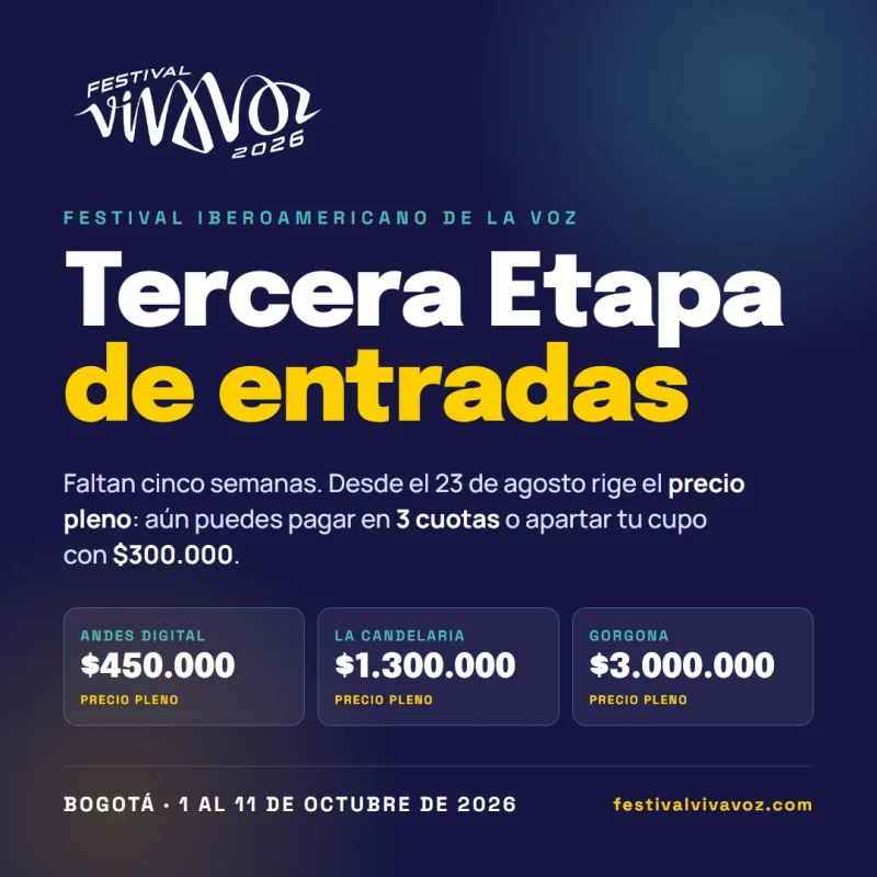 A cinco semanas de Viva Voz 2026: abre la Tercera Etapa de entradas y Talento Semilla ya tiene equipo
