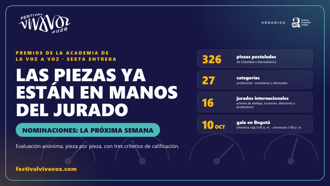 Los Premios de la Academia de la Voz A Voz ya están en manos del jurado: 326 piezas en evaluación y nominaciones la próxima semana