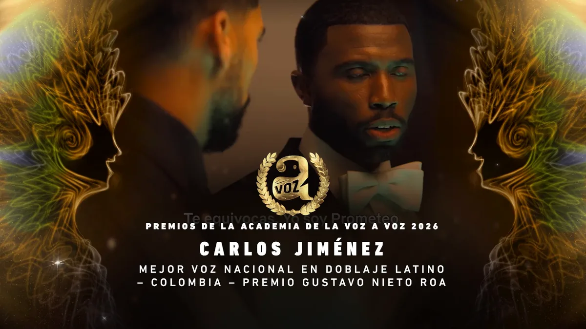 Carlos Jiménez · Mejor voz nacional en doblaje latino – Colombia – Premio Gustavo Nieto Roa · Premios de la Academia de la Voz A Voz 2026