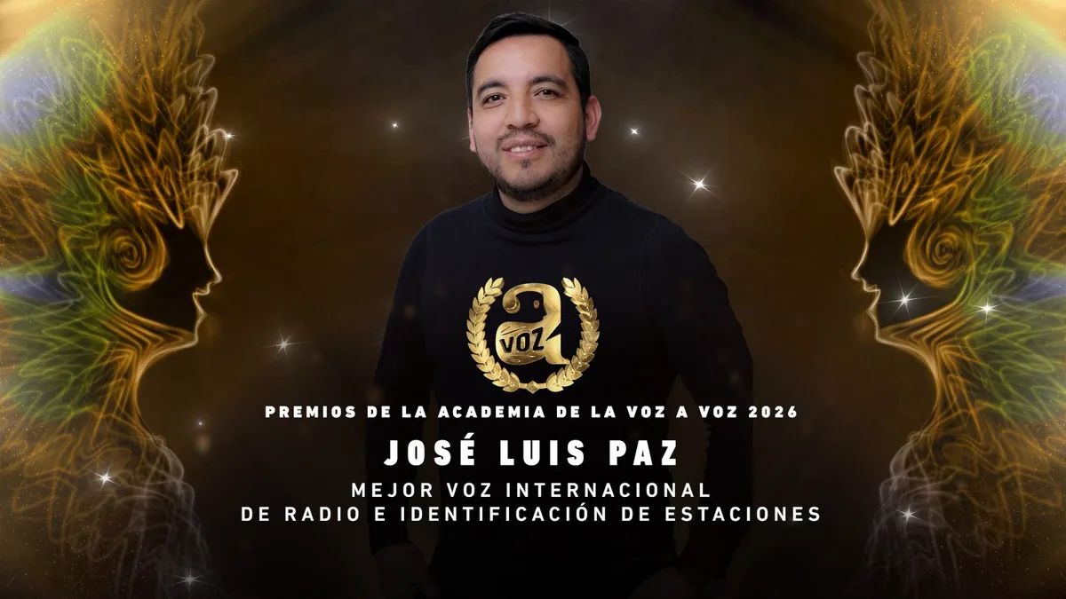 José Luis Paz · Mejor voz internacional de radio e identificación de estaciones · Premios de la Academia de la Voz A Voz 2026