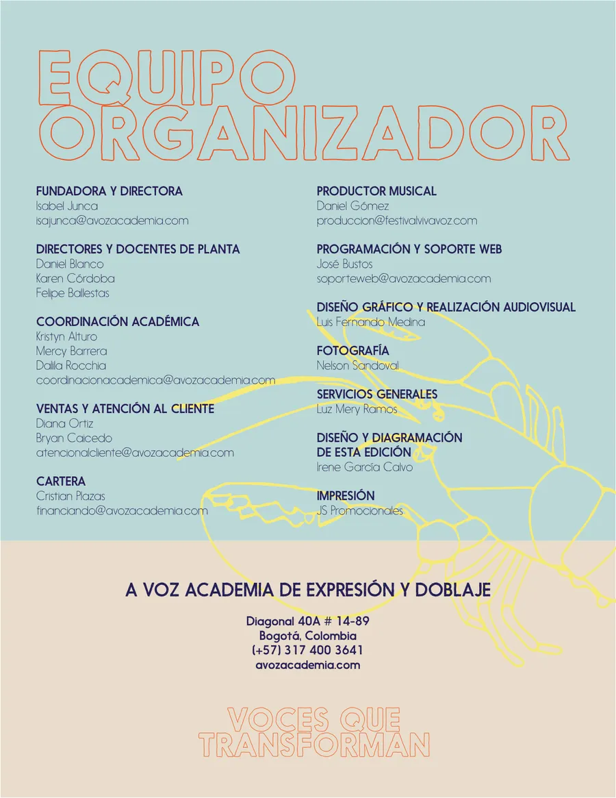 Equipo organizador del 7.º Festival Viva Voz en la revista