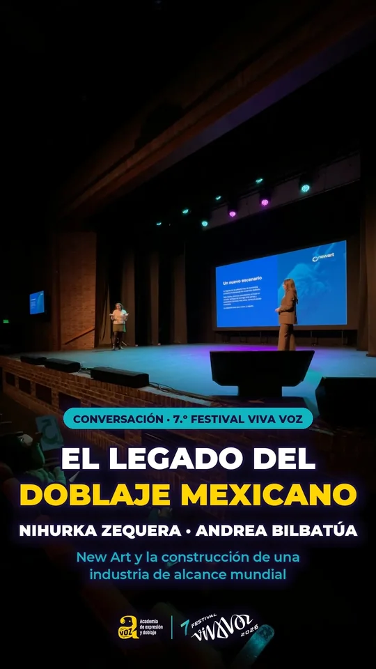 Andrea Bilbatúa y Nihurka Zequera en El legado del doblaje mexicano